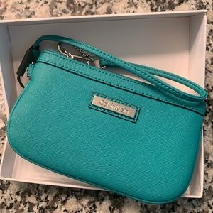 NWT! Calvin Klein Teal Wristlet